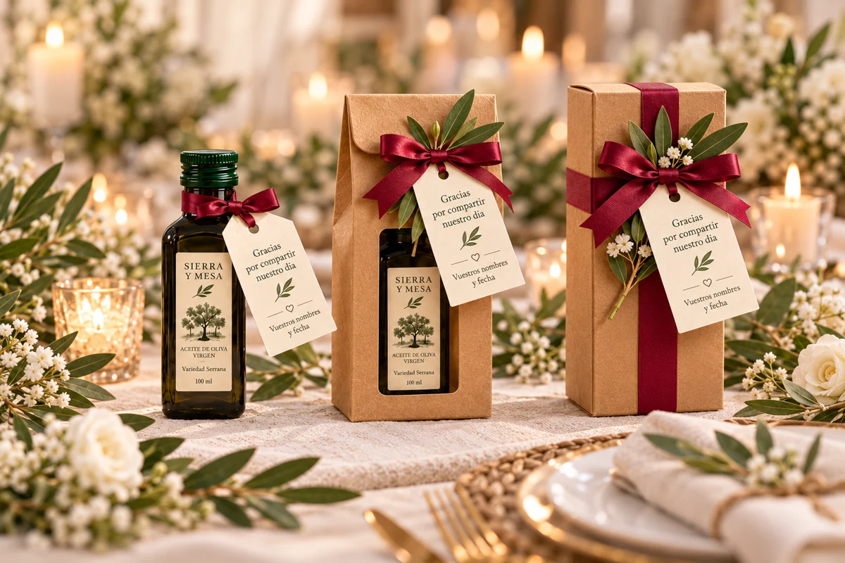 Las tres presentaciones de 100 ml para bodas: Esencia, Presentación y Premium